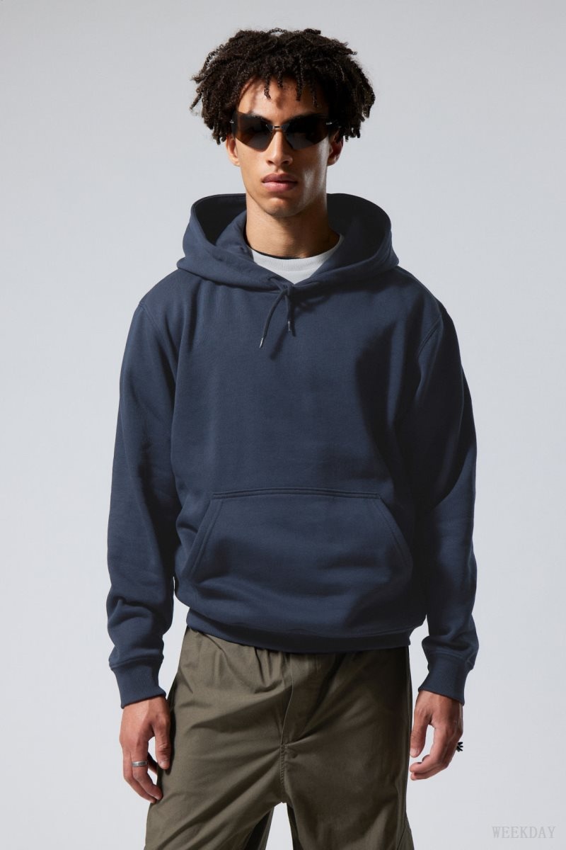 Weekday Standard Midweight Hoodie パーカー メンズ 暗青 Japan | Z2Y-1355