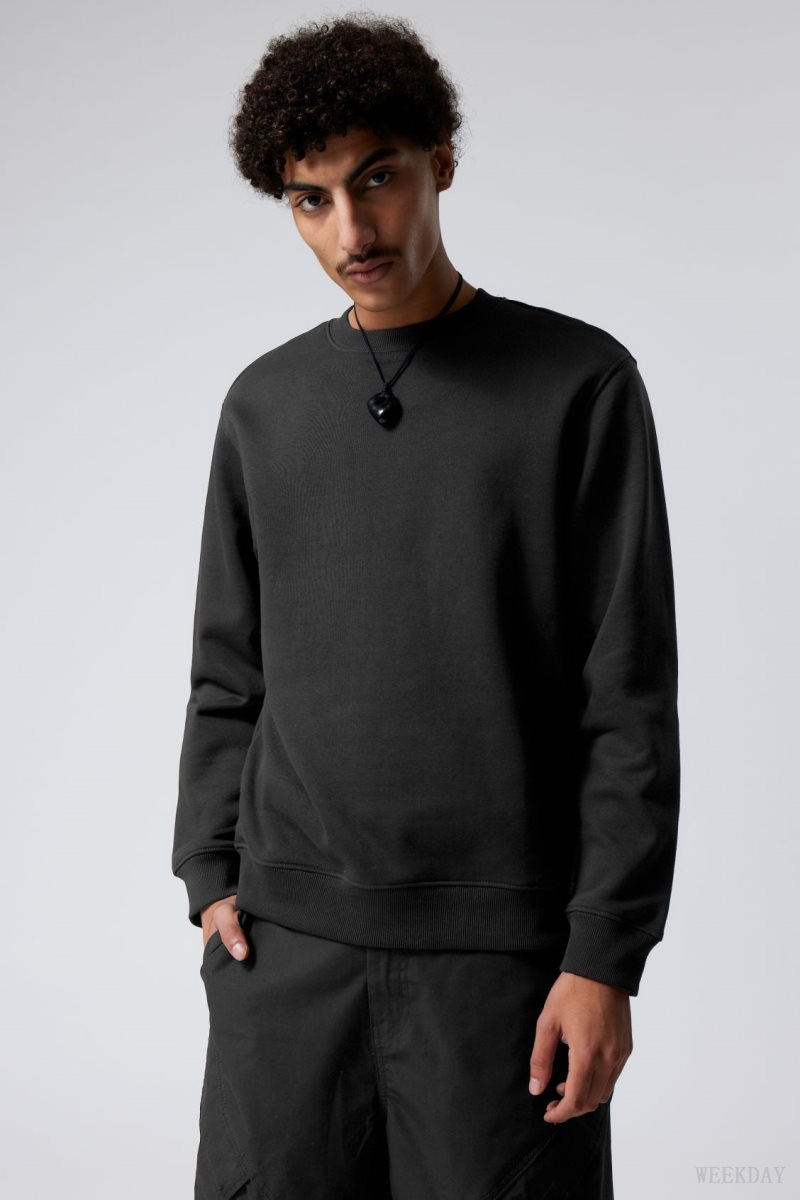 Weekday Standard Midweight Sweatshirt スウェットシャツ メンズ 黒 Japan | Q0L-6250