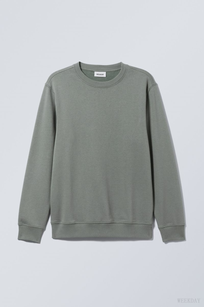 Weekday Standard Midweight Sweatshirt スウェットシャツ メンズ カーキ Japan | B8L-5065