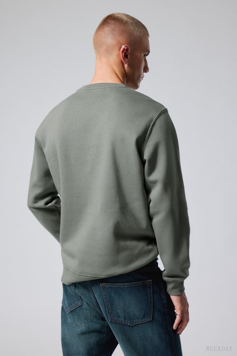 Weekday Standard Midweight Sweatshirt スウェットシャツ メンズ カーキ Japan | B8L-5065