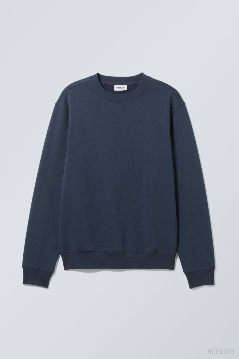 Weekday Standard Midweight Sweatshirt スウェットシャツ メンズ ネイビー Japan | L4P-9135