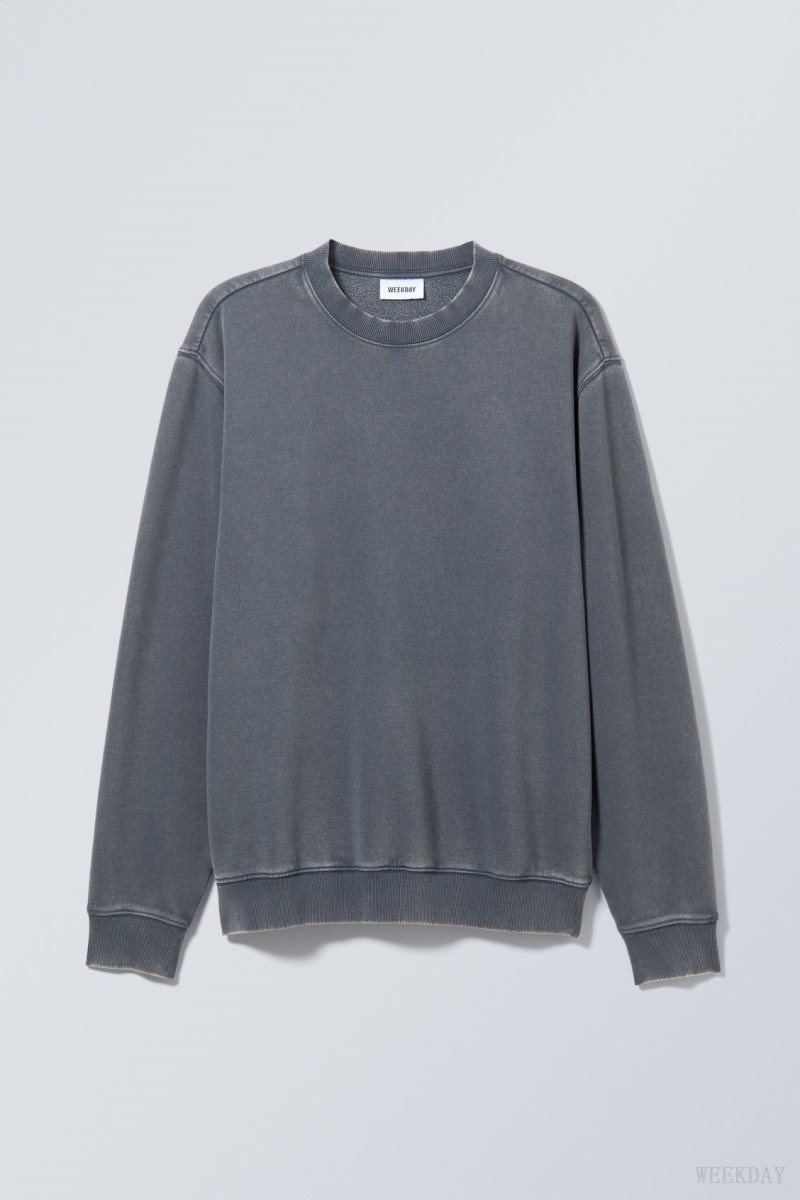 Weekday Standard Midweight Sweatshirt スウェットシャツ メンズ ネイビー Japan | J0M-7764