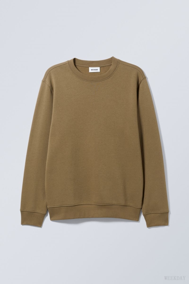 Weekday Standard Midweight Sweatshirt スウェットシャツ メンズ カーキ Japan | A6K-0206