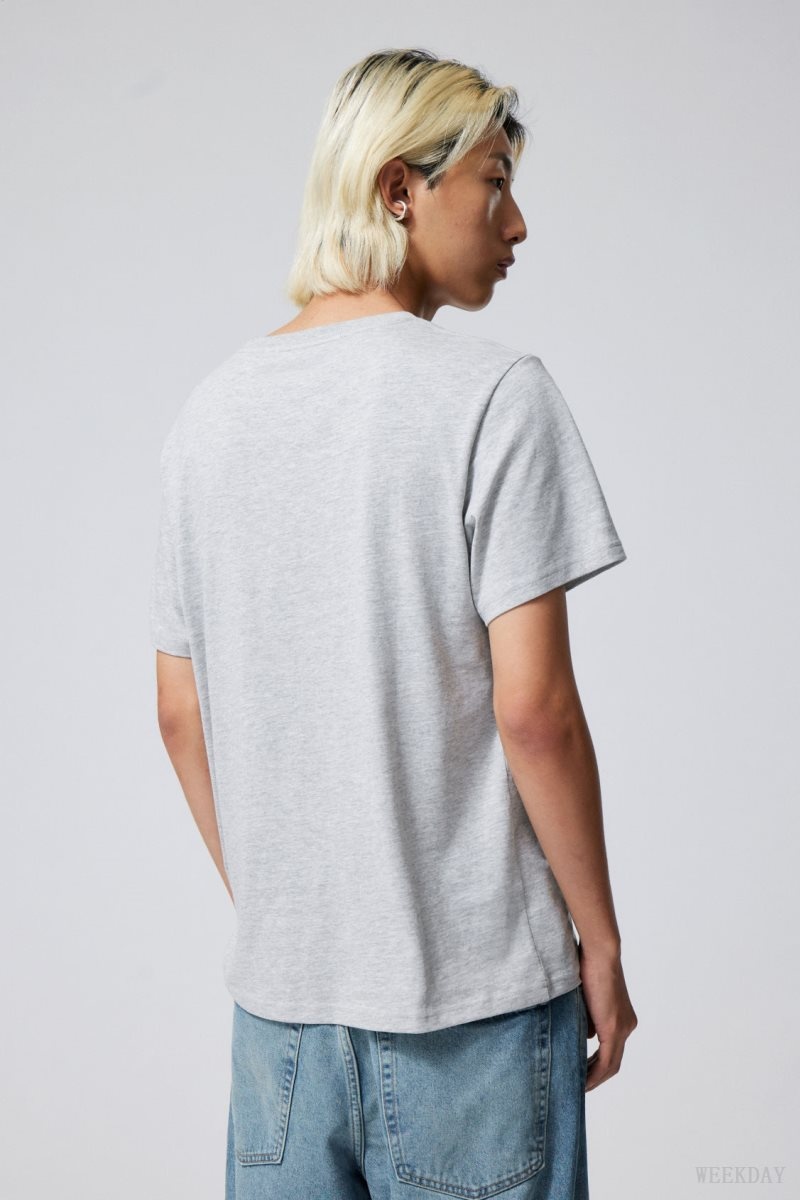 Weekday Standard Midweight T-shirt Tシャツ メンズ グレー Japan | H6U-9054