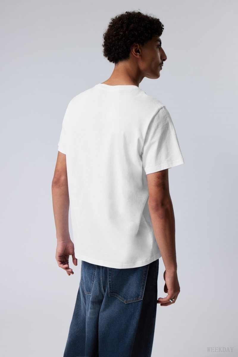 Weekday Standard Midweight T-shirt Tシャツ メンズ 白 Japan | M3E-8818