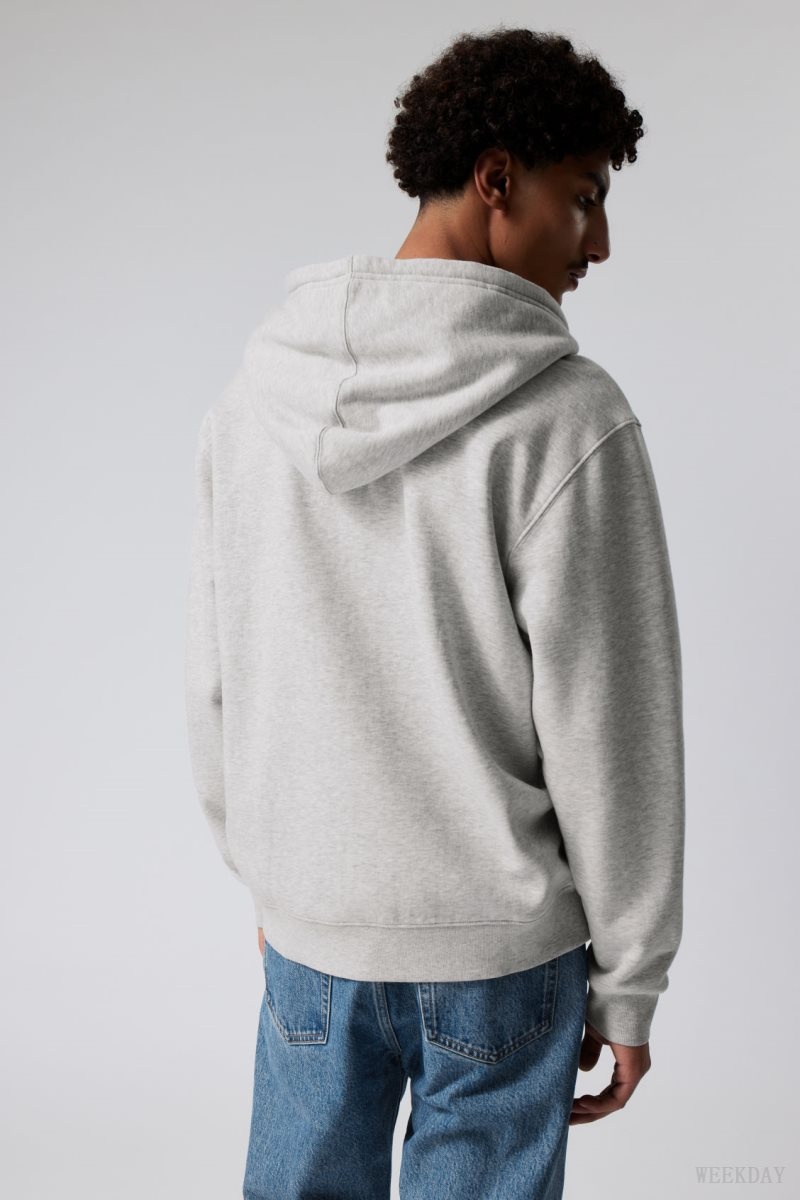 Weekday Standard Midweight Zip Hoodie パーカー メンズ グレー Japan | O6T-2528