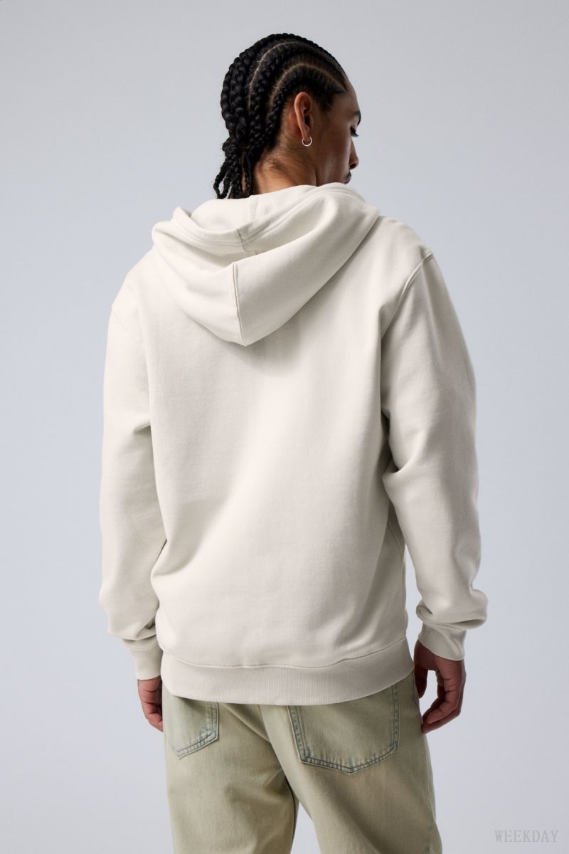 Weekday Standard Midweight Zip Hoodie パーカー メンズ ライトグレー Japan | B1T-1167