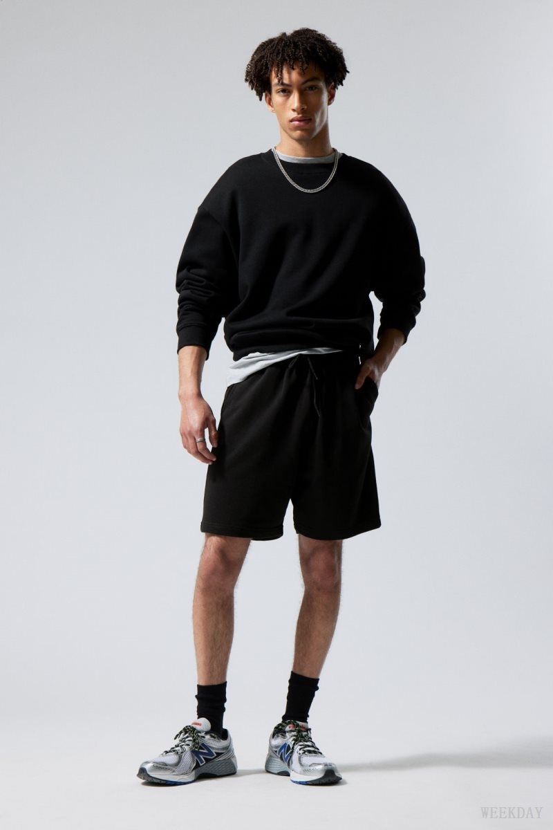 Weekday Standard Sweatshorts ショートパンツ メンズ 黒 Japan | I0A-5813