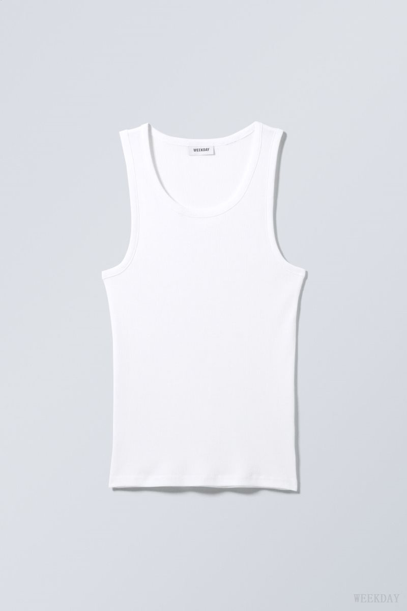 Weekday Standard Tank Top タンクトップ メンズ 白 Japan | G3A-8194