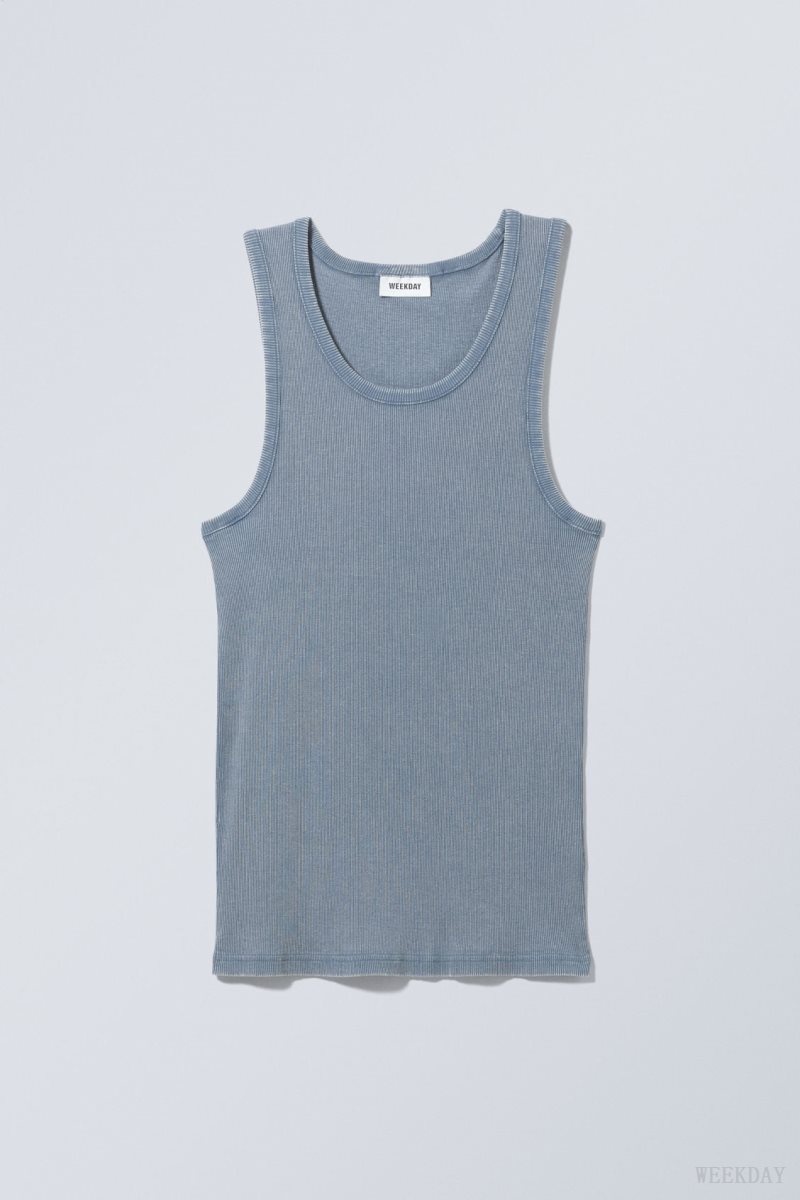 Weekday Standard Tank Top タンクトップ メンズ 青 Japan | H2S-4545