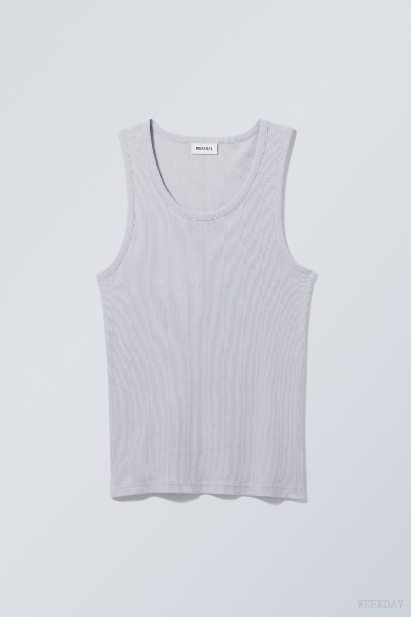 Weekday Standard Tank Top タンクトップ メンズ ライトグレー Japan | R7N-6343