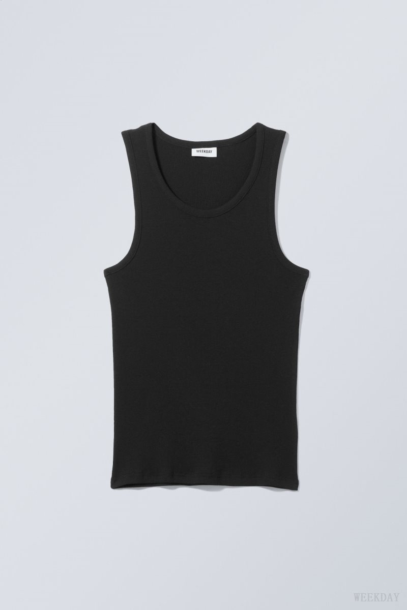 Weekday Standard Tank Top タンクトップ メンズ 黒 Japan | T2A-7599