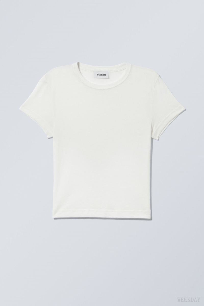 Weekday Tight Fitted T-shirt Tシャツ レディース 白 Japan | T2K-6612