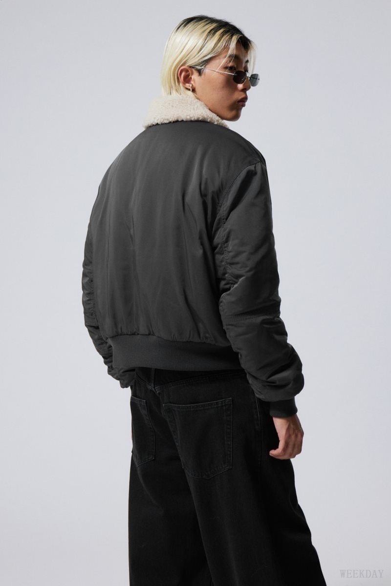 Weekday Timo Regular Bomber Jacket ジャケット メンズ グレー Japan | L1U-5198