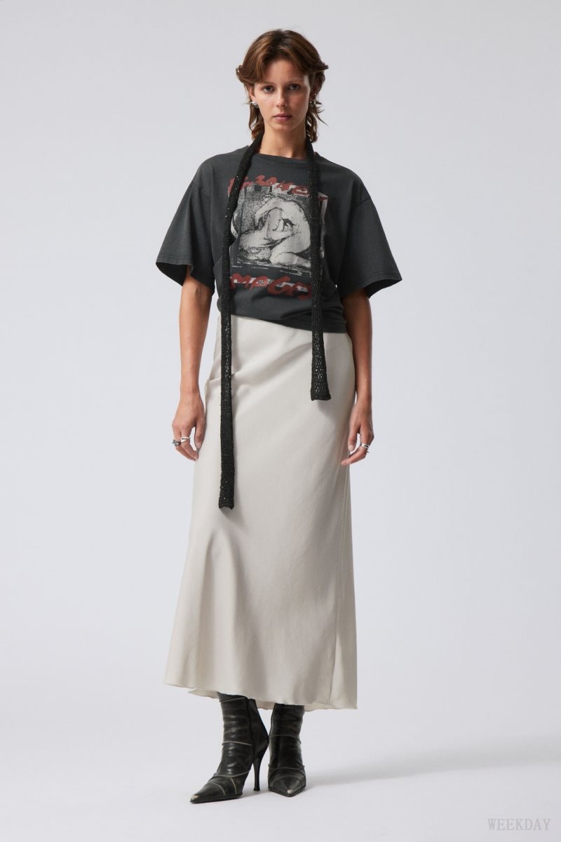 Weekday Trace Pull On Satin Skirt スカート レディース グレー Japan | P7O-5007