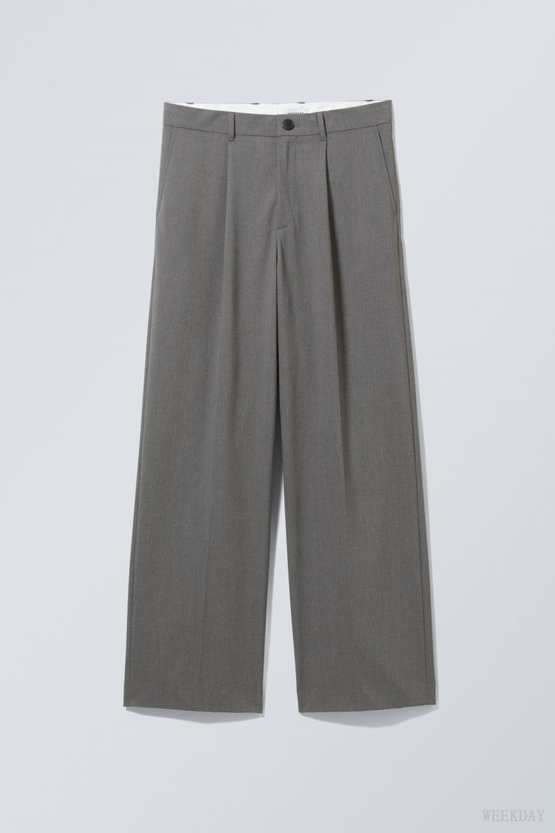 Weekday Uno Loose Suit Trousers ズボン メンズ 暗グレー Japan | H5P-0615