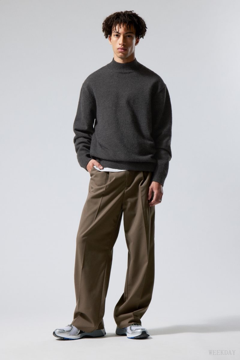 Weekday Uno Loose Suit Trousers ズボン メンズ 暗 Japan | O9O-7837