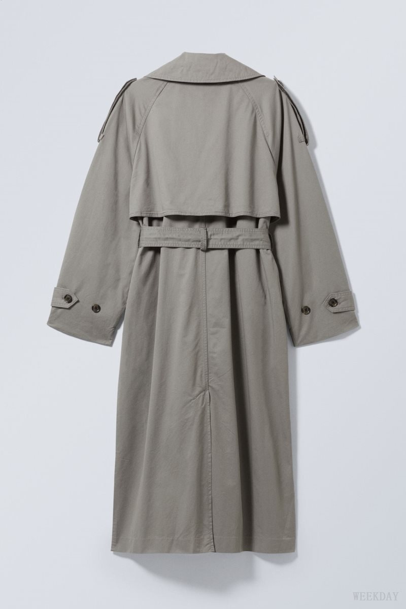 Weekday Zenni Oversized Trench ジャケット レディース 暗グレー Japan | T0U-7015