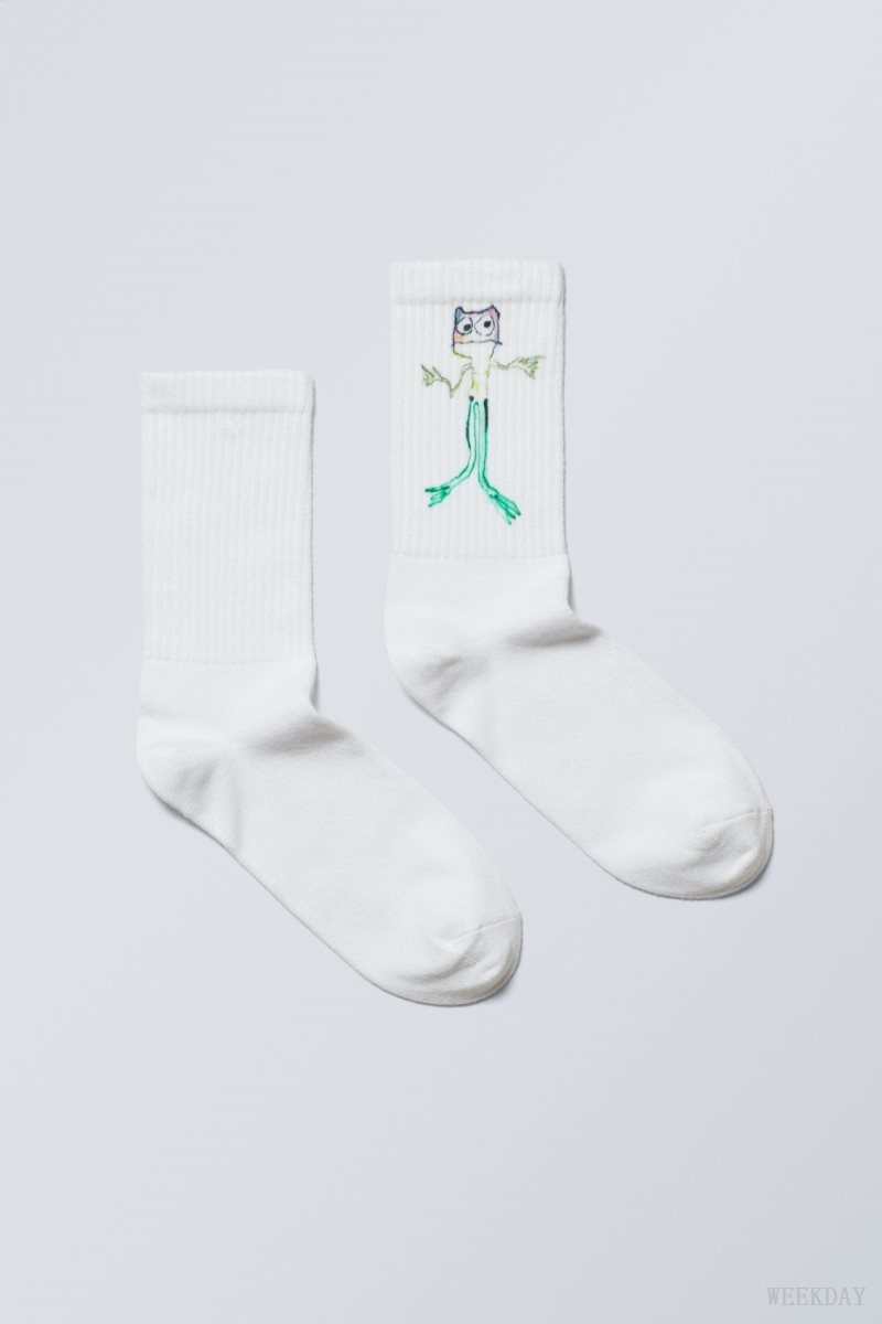 Weekday 運動 Printed Socks ソックス レディース Frog Man Japan | W6B-8386