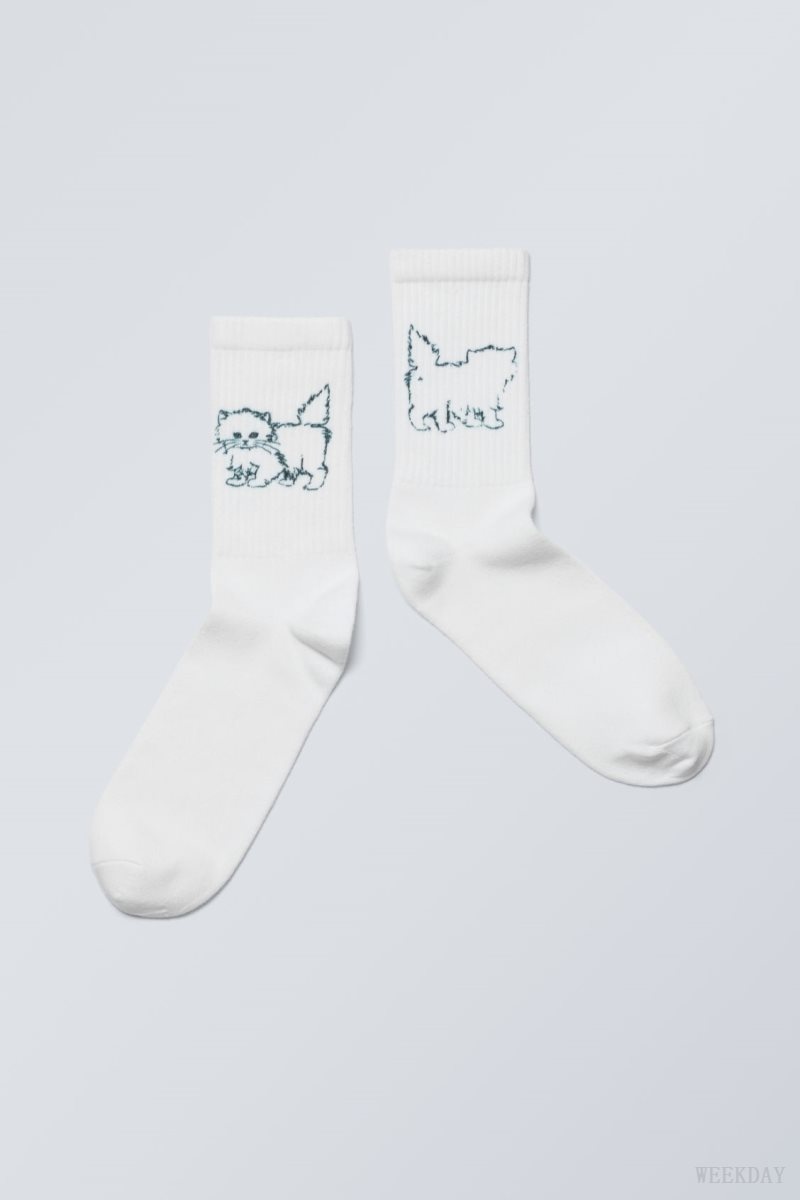 Weekday グラフィック 運動 Sock ソックス メンズ Extrovert Kitten Japan | F5S-3464